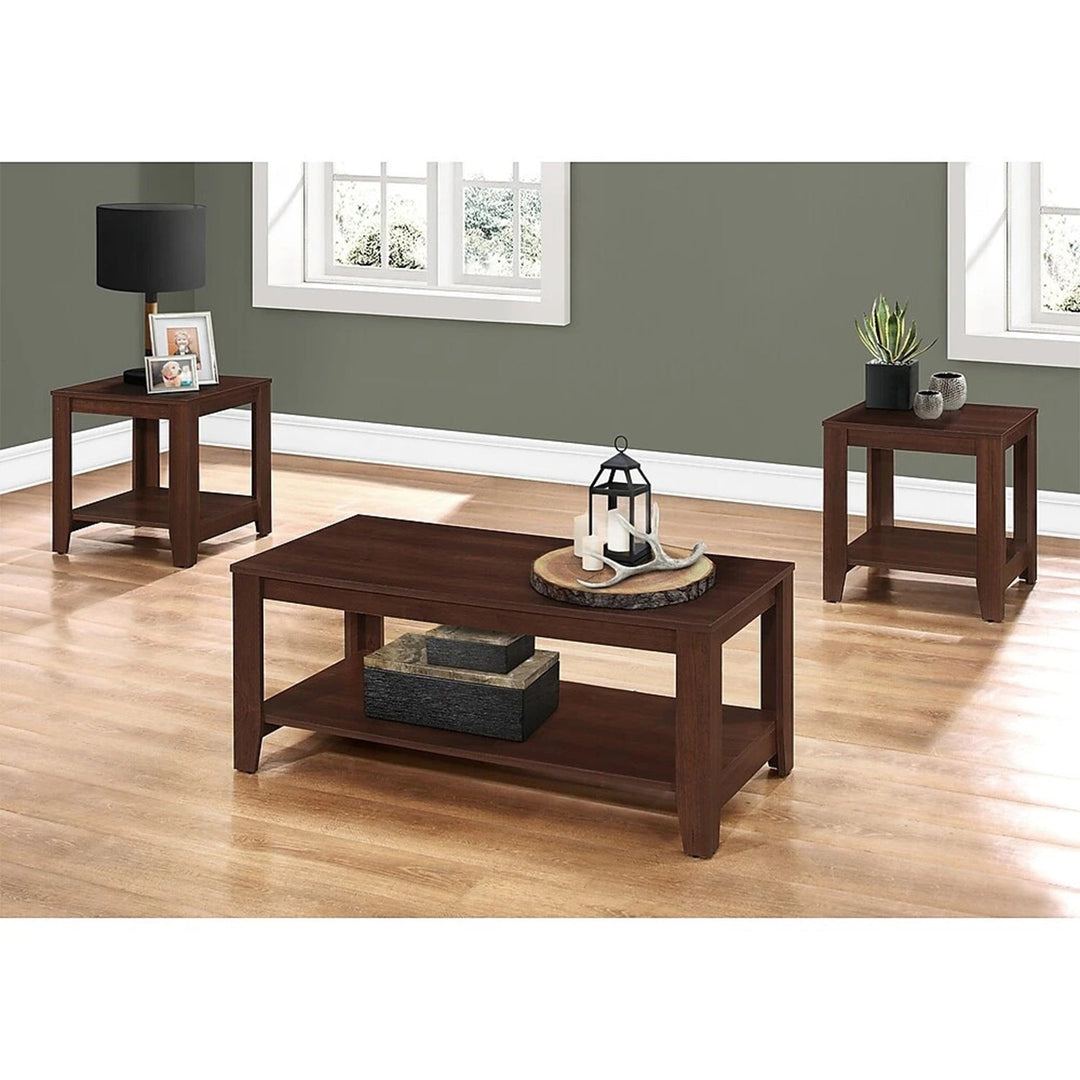 Set of Three 42" Brown Coffee Table Image 5