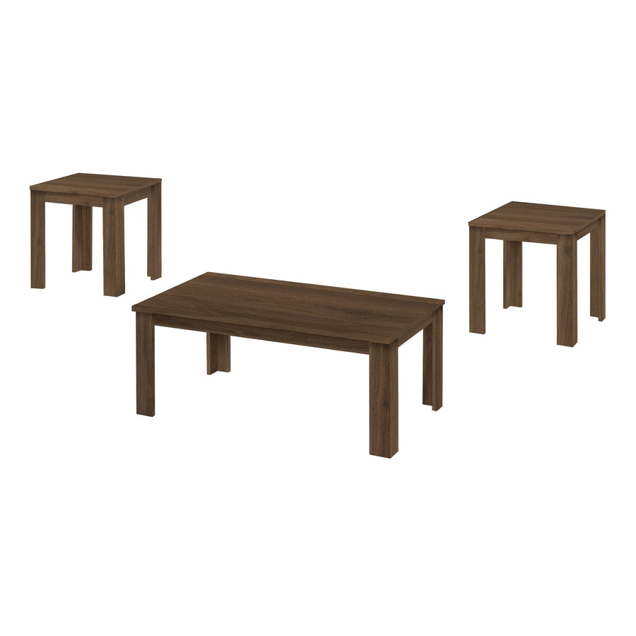 Set Of Three 44" Dark Brown Rectangular Coffee Table Image 1