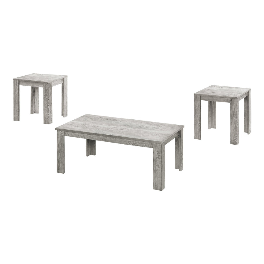 Set Of Three 44" Gray Rectangular Coffee Table Image 1