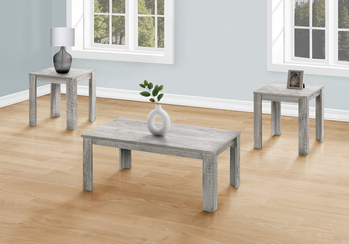 Set Of Three 44" Gray Rectangular Coffee Table Image 2