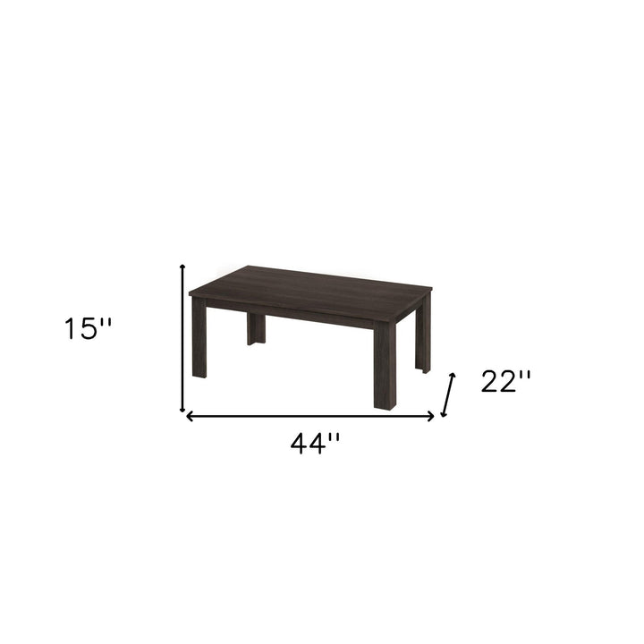 Set Of Three 44" Oak Rectangular Coffee Table Image 8