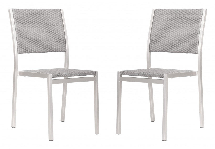 Set Of Two 18" White Aluminum Side Chair Image 1