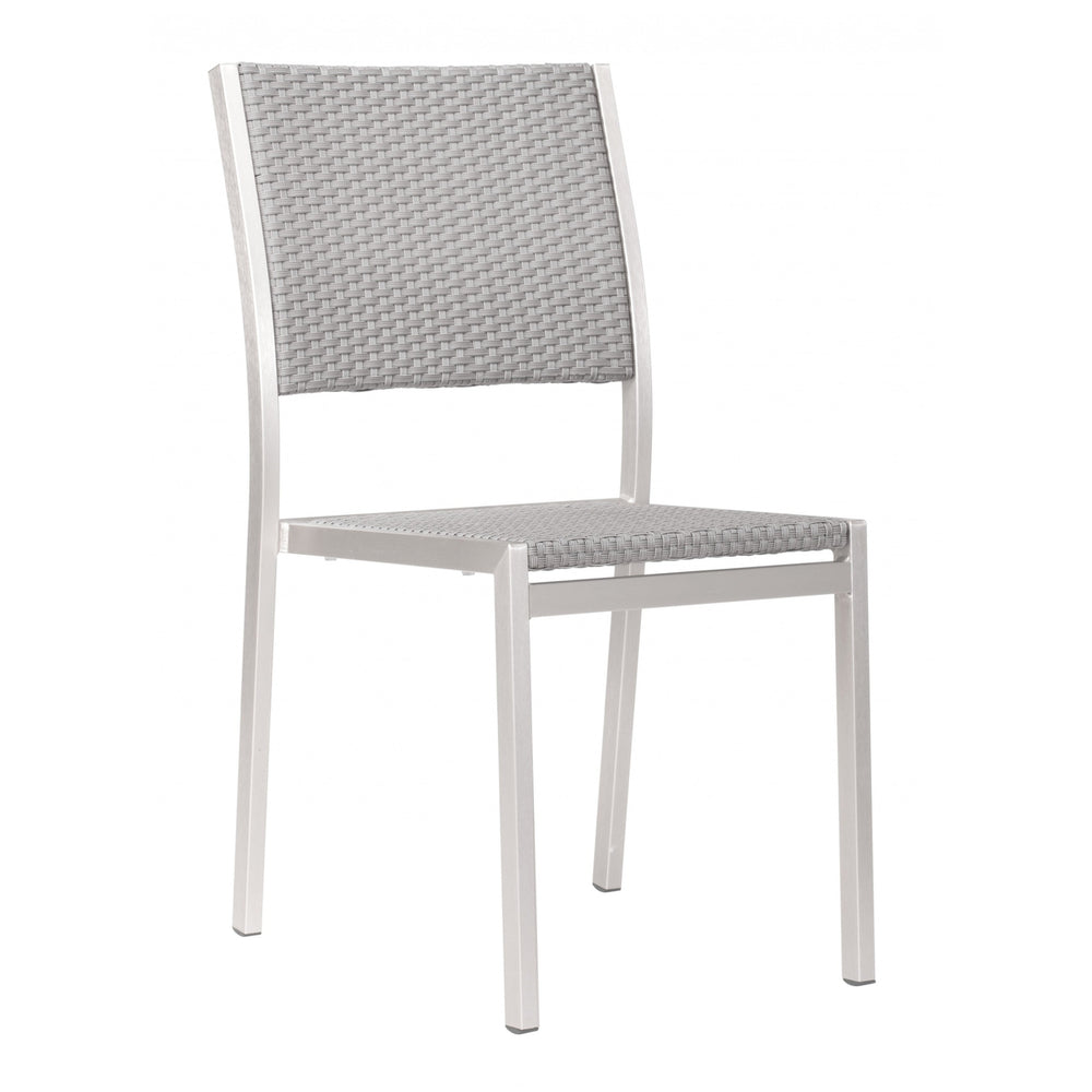 Set Of Two 18" White Aluminum Side Chair Image 2