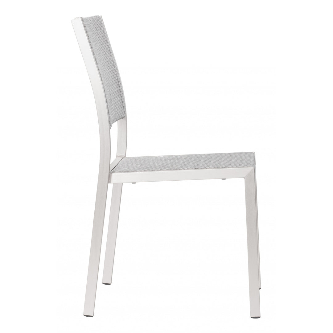 Set Of Two 18" White Aluminum Side Chair Image 3