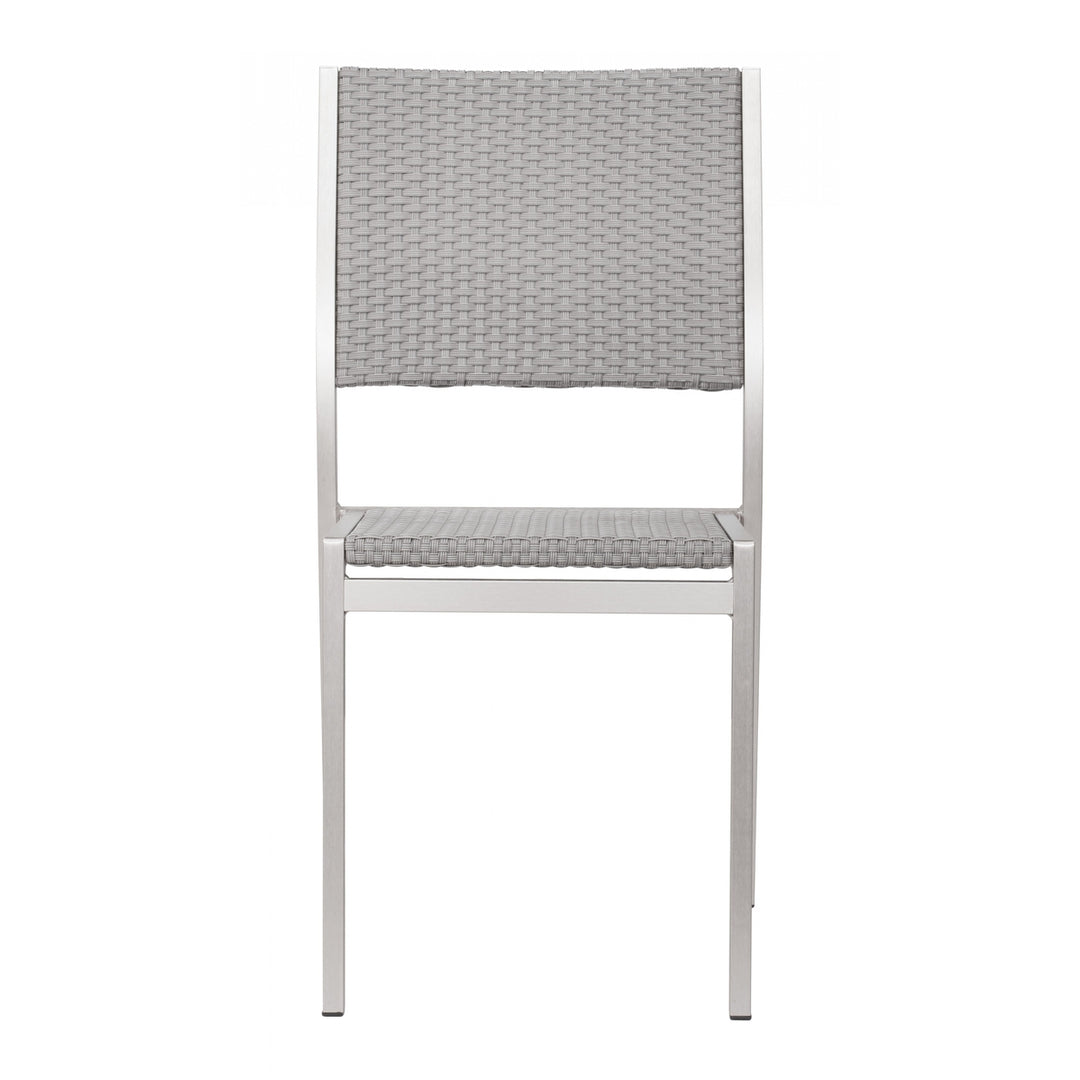 Set Of Two 18" White Aluminum Side Chair Image 4