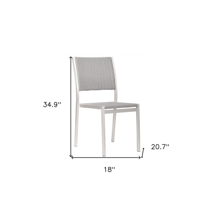 Set Of Two 18" White Aluminum Side Chair Image 8