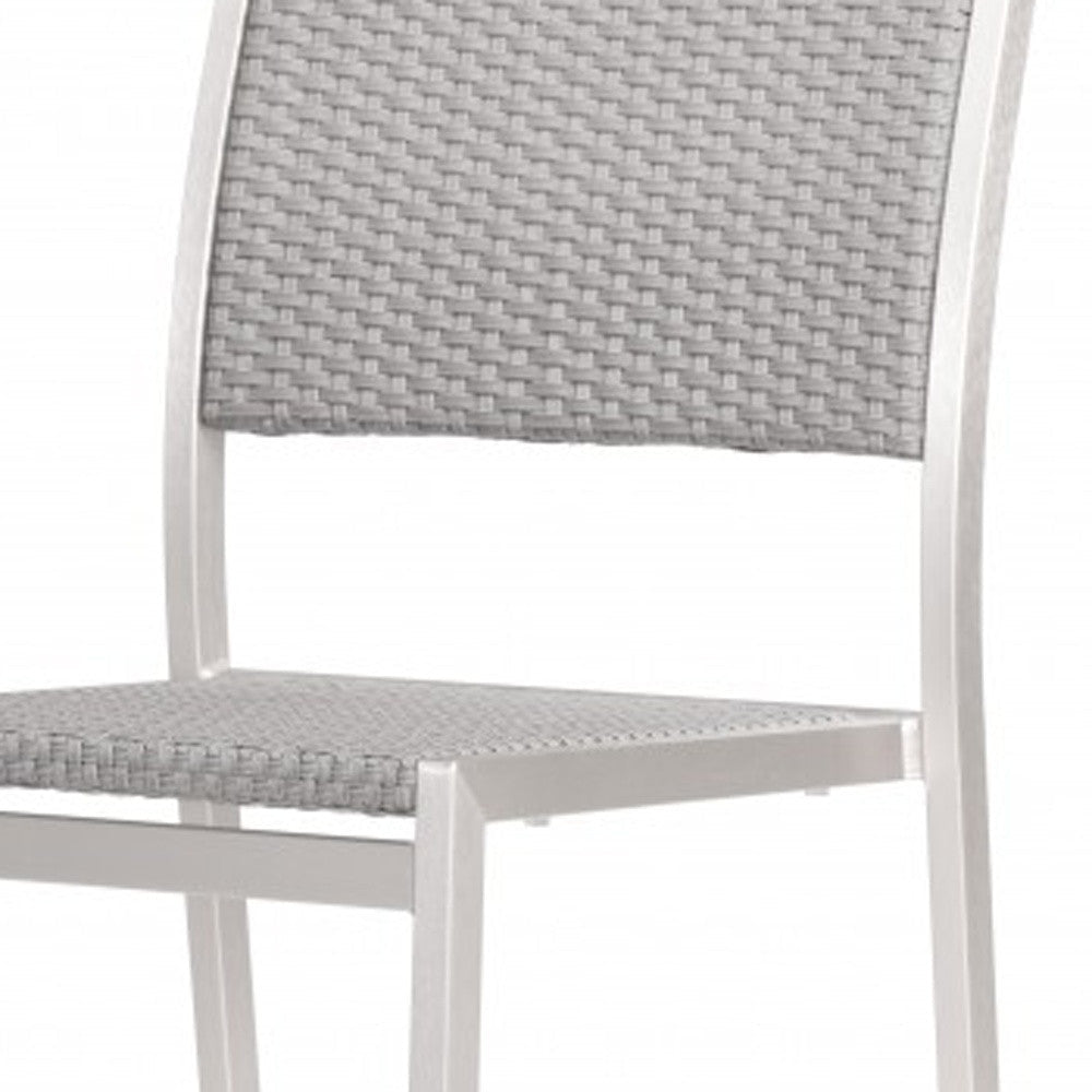 Set Of Two 18" White Aluminum Side Chair Image 9