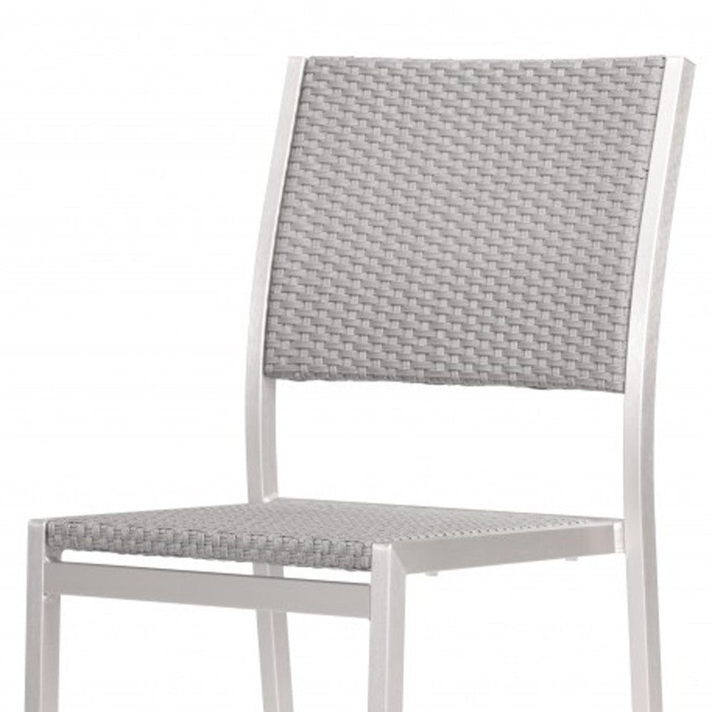 Set Of Two 18" White Aluminum Side Chair Image 10