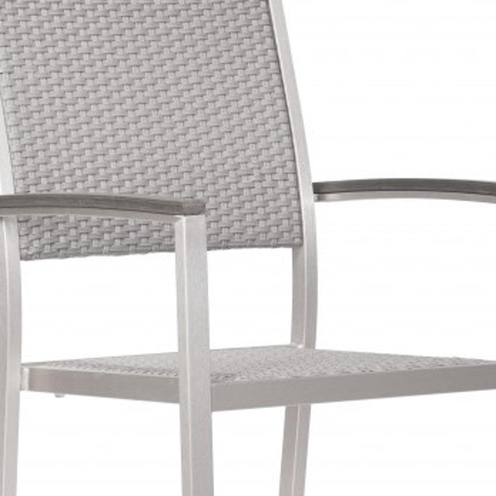 Set Of Two 21" White Aluminum Arm Chair Image 2