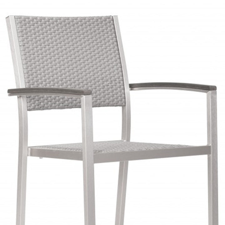 Set Of Two 21" White Aluminum Arm Chair Image 3