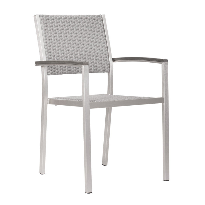 Set Of Two 21" White Aluminum Arm Chair Image 4