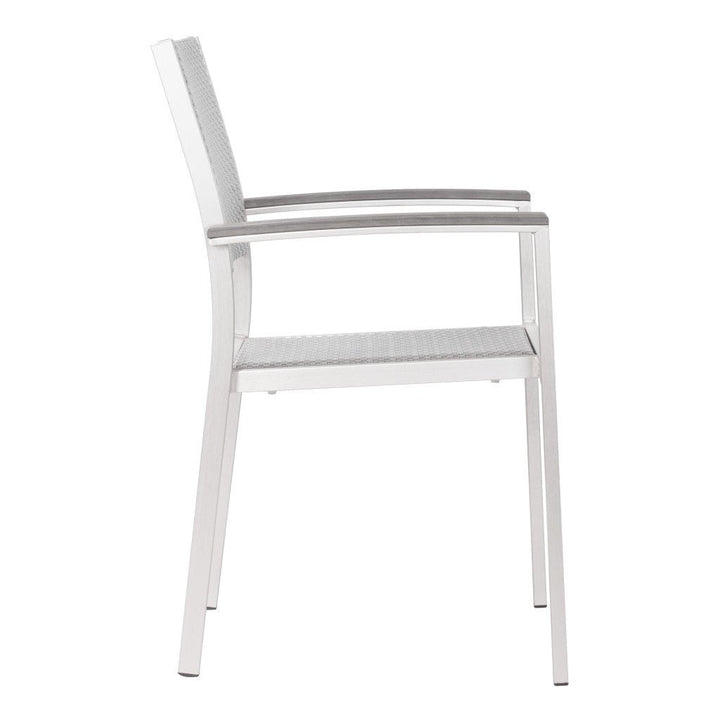 Set Of Two 21" White Aluminum Arm Chair Image 5