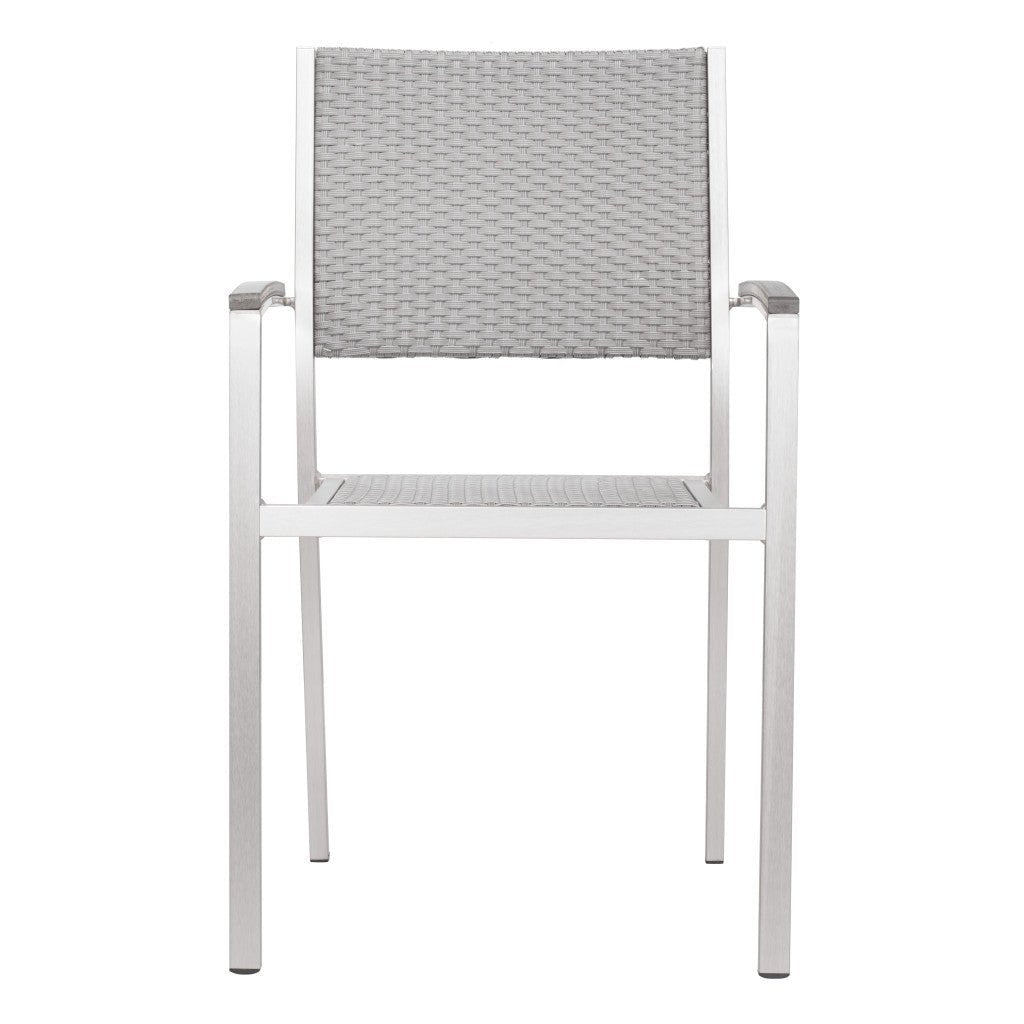 Set Of Two 21" White Aluminum Arm Chair Image 6