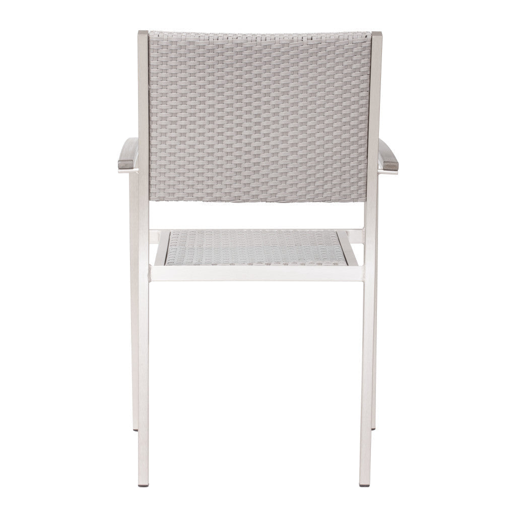 Set Of Two 21" White Aluminum Arm Chair Image 7