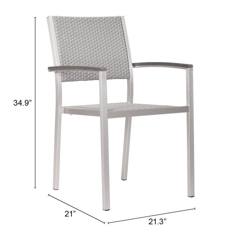 Set Of Two 21" White Aluminum Arm Chair Image 8