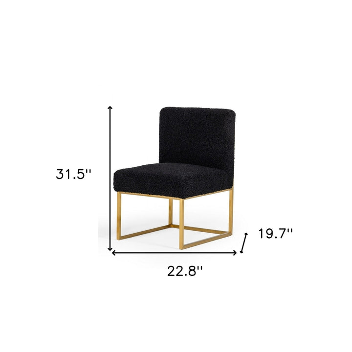 Set Of Two 23" Black And Gold Solid Color Parsons Chair Image 7