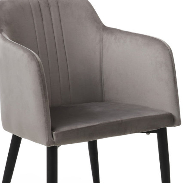 Set Of Two 23" Gray And Black Microfiber Arm Chairs Image 4