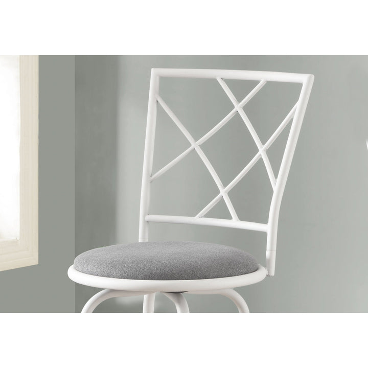 Set of Two 28 " Gray And White Metal Bar Chairs Image 2