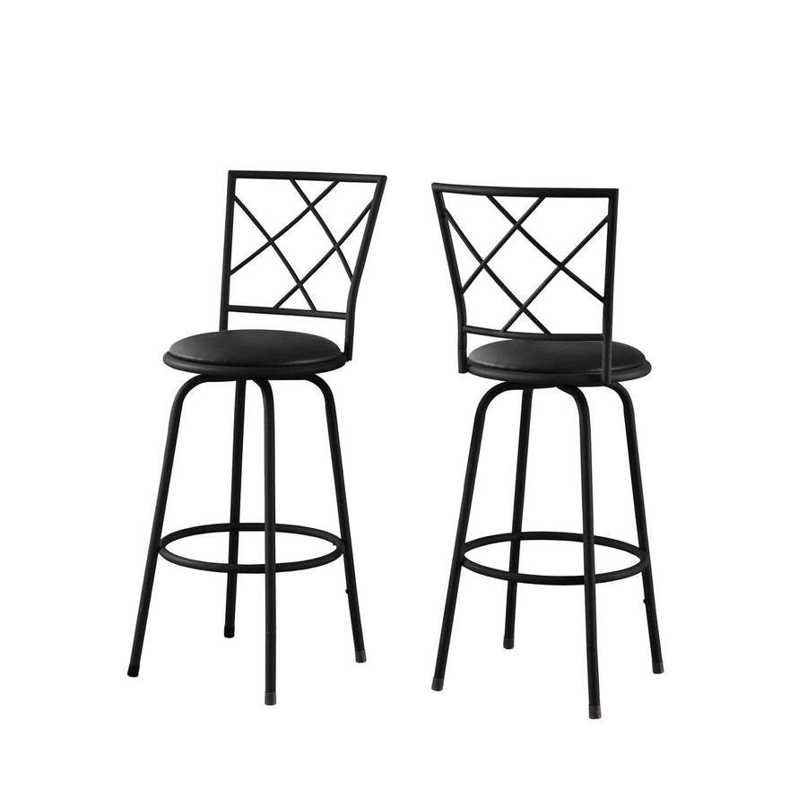 Set of Two 28 " Black Metal Bar Chairs Image 1
