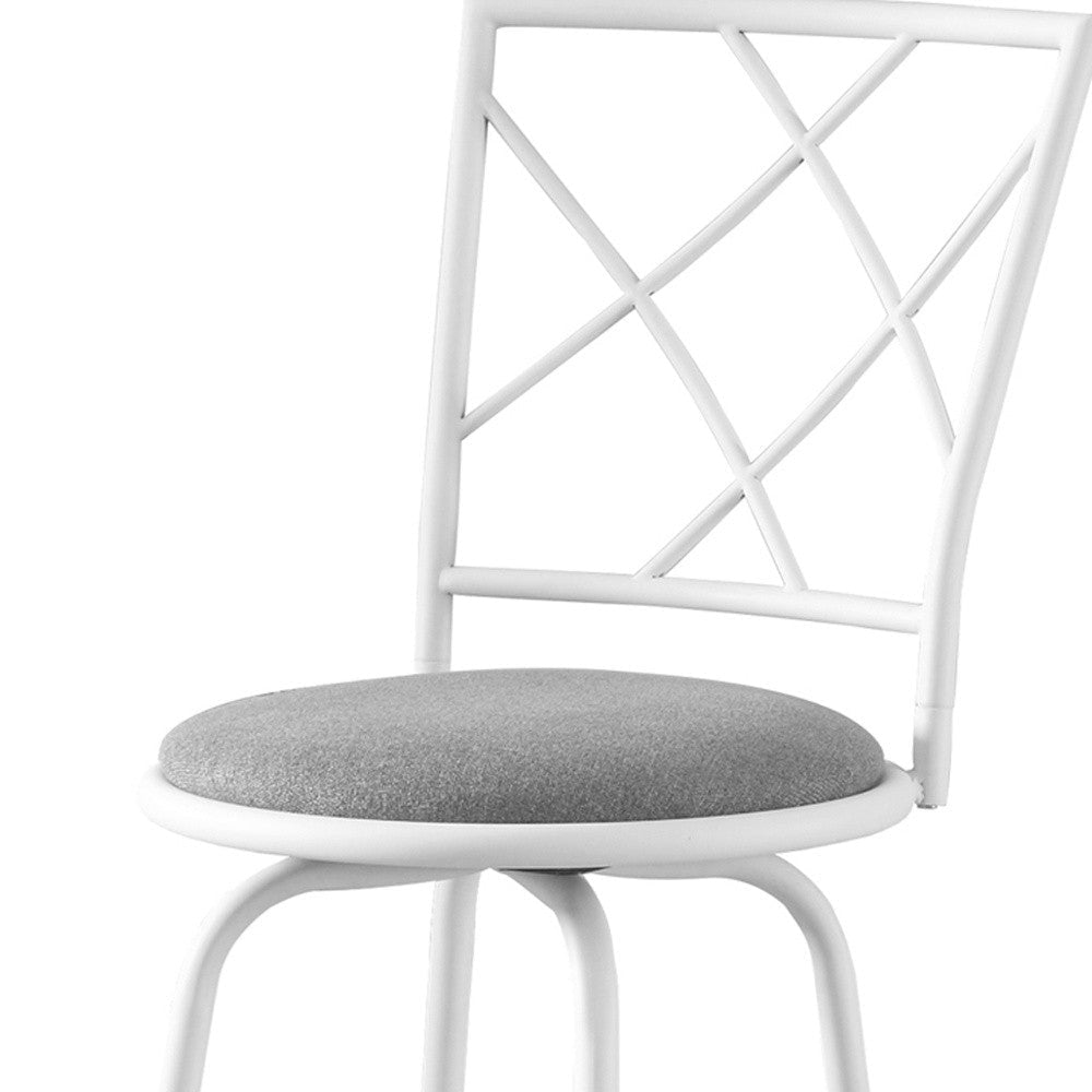 Set of Two 28 " Gray And White Metal Bar Chairs Image 6