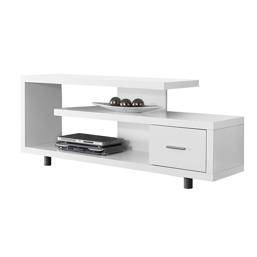 White Modern TV Stand - Fits up to 60-inch Flat Screen TV Image 1