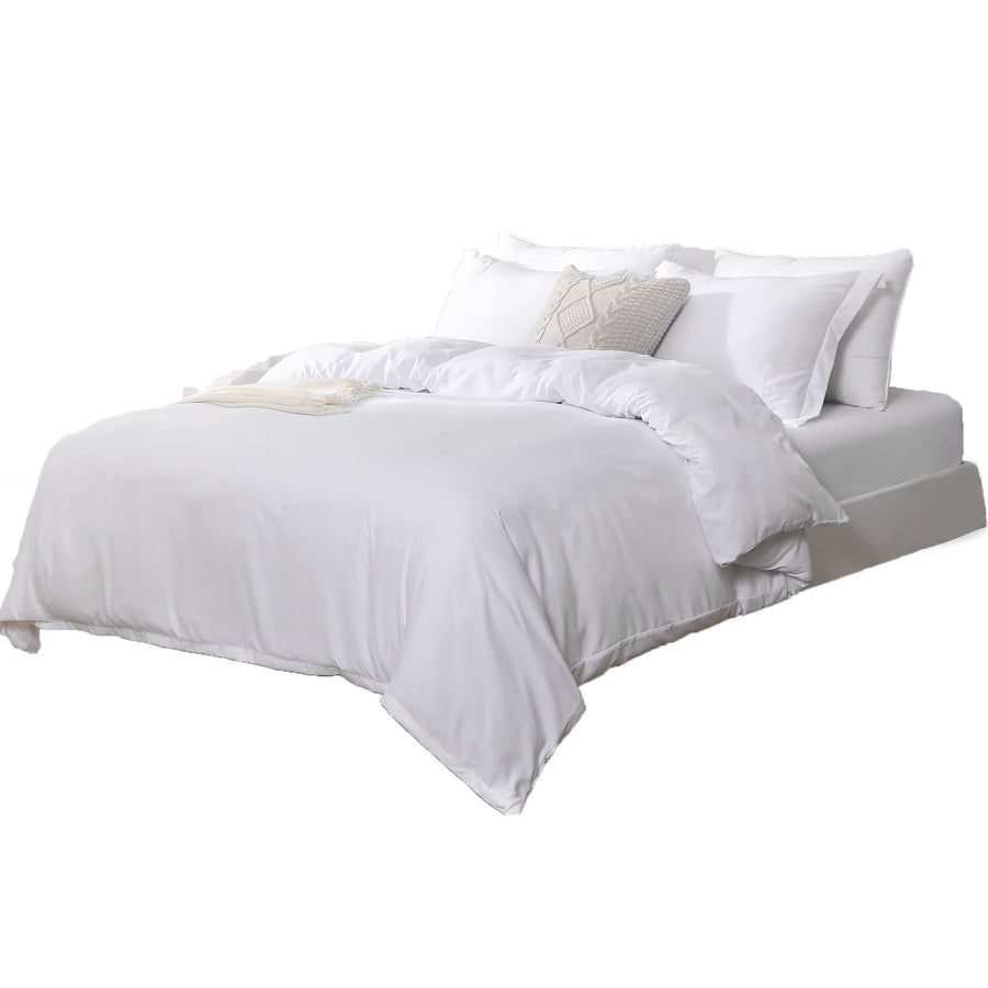 White Queen Microfiber 1400 Thread Count Washable Duvet Cover Set Image 1