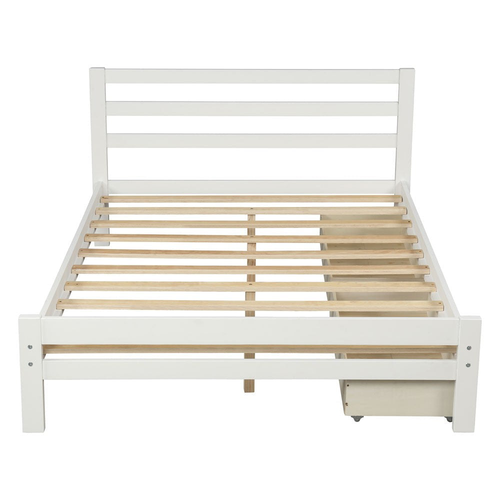 White Solid and Manufactured Wood Full Bed Image 2