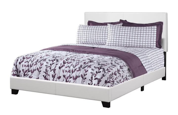 White Standard Bed Upholstered With Headboard Image 6