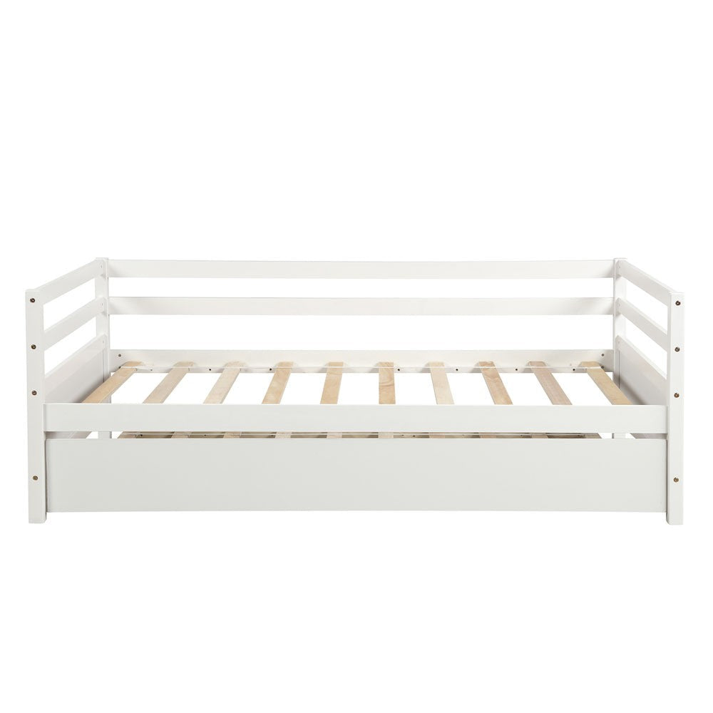 White Twin Bed with Trundle Image 2