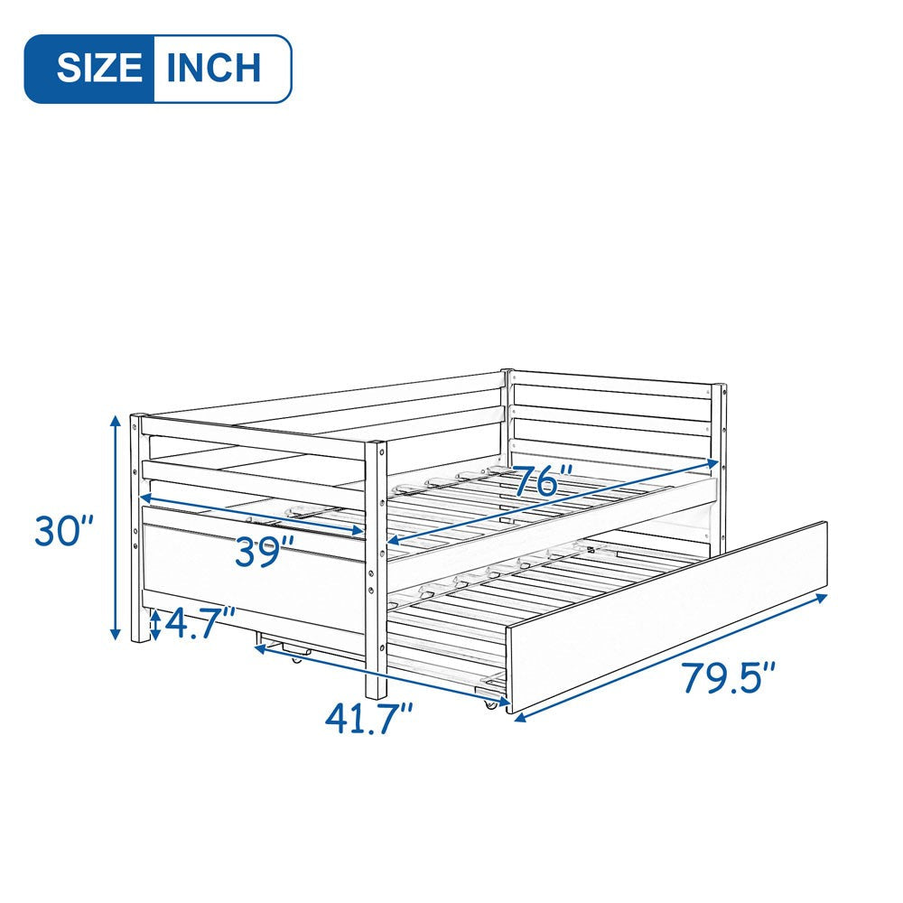 White Twin Bed with Trundle Image 5