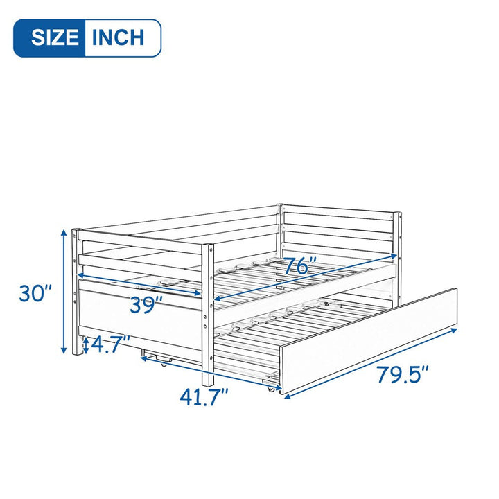 White Twin Bed with Trundle Image 5