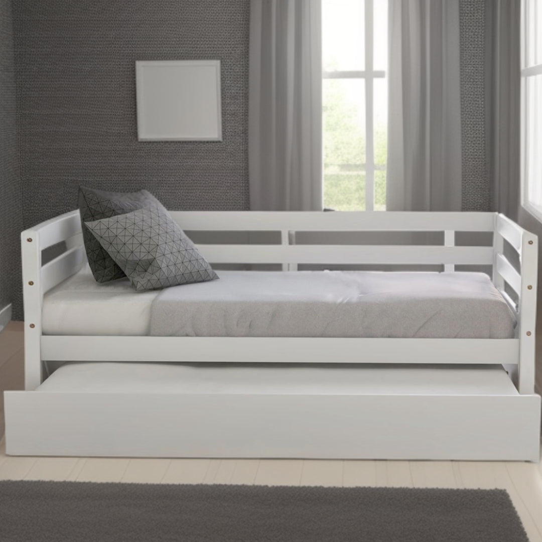 White Twin Bed with Trundle Image 7