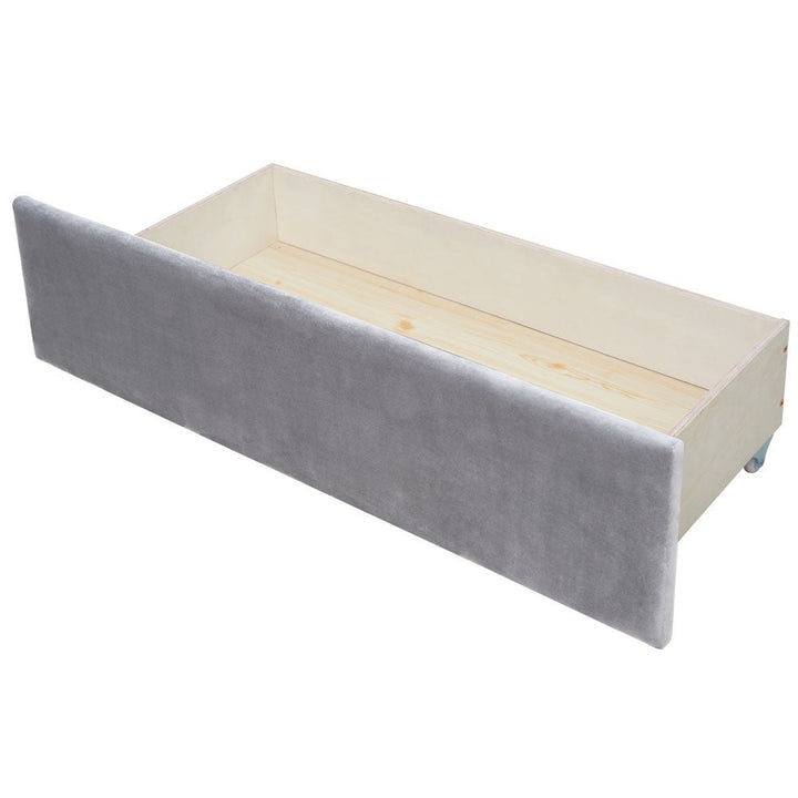 Twin Gray Upholstered Polyester Blend Bed Image 5