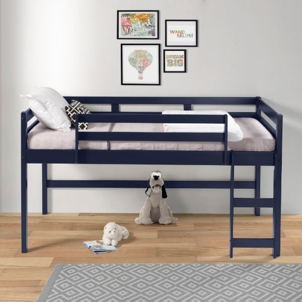 Twin Loft Bed Navy Blue Finish Image 1