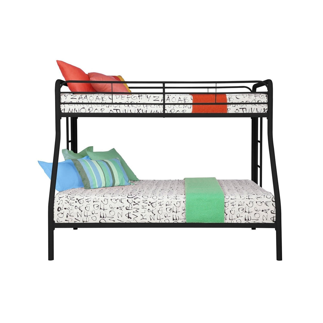 Twin over Full size Bunk Bed in Sturdy Black Metal Image 2