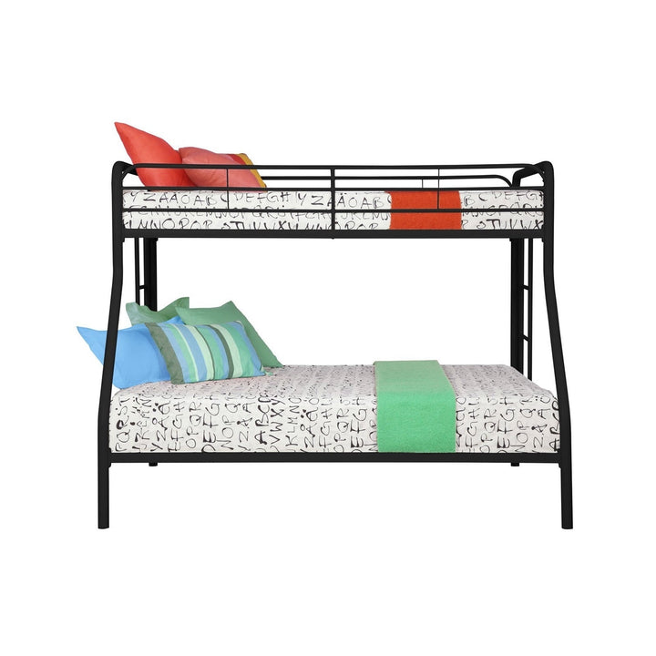 Twin over Full size Bunk Bed in Sturdy Black Metal Image 2