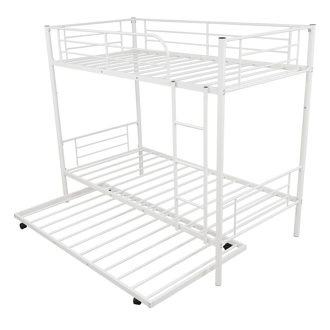 White Twin over Twin Traditional Steel Bunk Bed Image 3