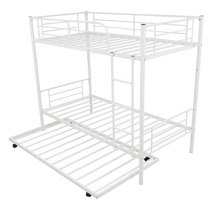 White Twin over Twin Traditional Steel Bunk Bed Image 3