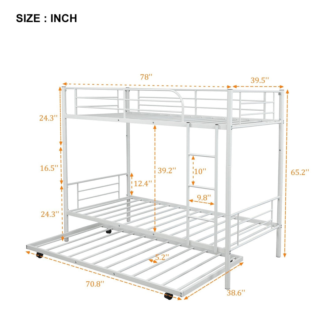 White Twin over Twin Traditional Steel Bunk Bed Image 5