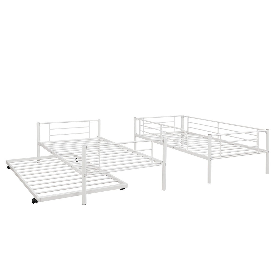 White Twin over Twin Traditional Steel Bunk Bed Image 6