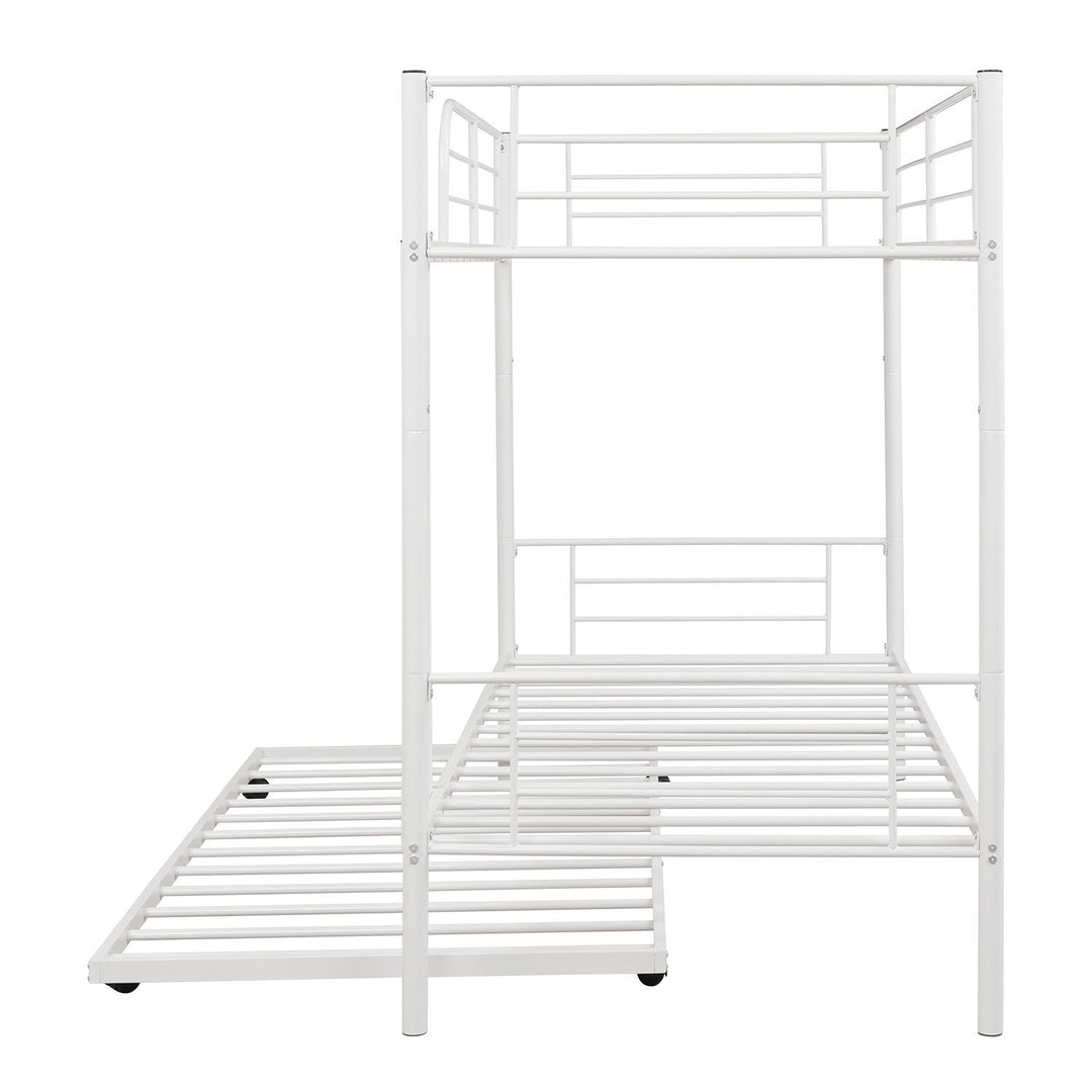 White Twin over Twin Traditional Steel Bunk Bed Image 7