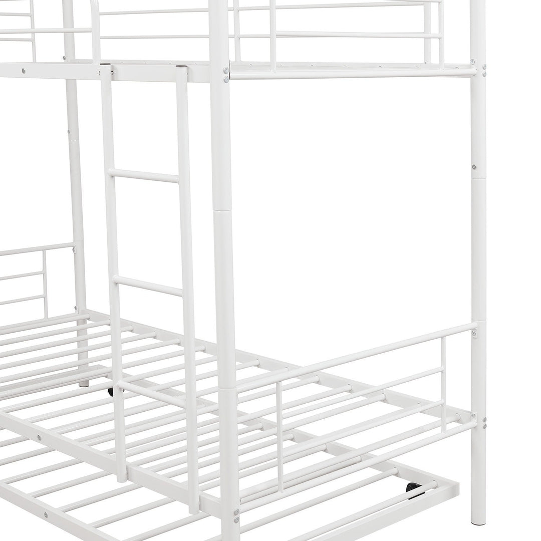 White Twin over Twin Traditional Steel Bunk Bed Image 8