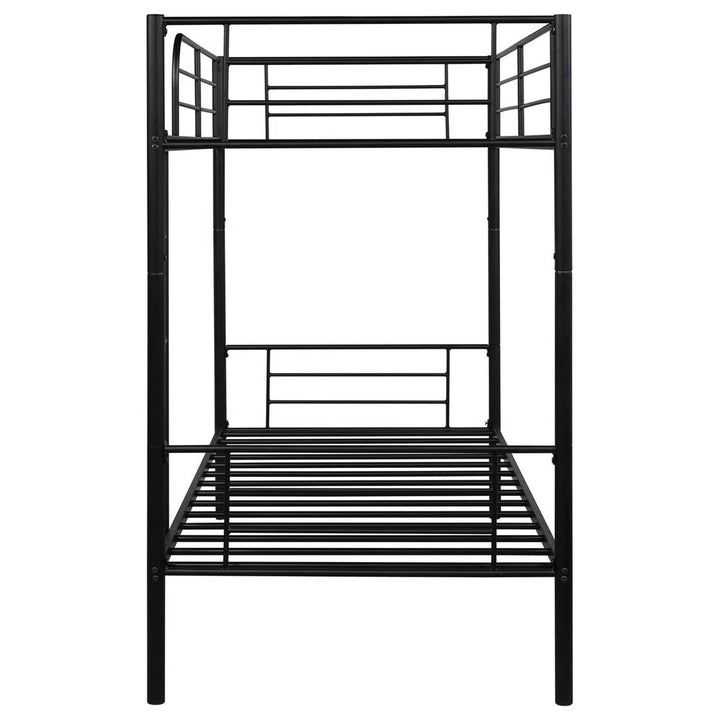 Twin over Twin Bunk bed with Trundle Bed in Black Metal Finish Image 4