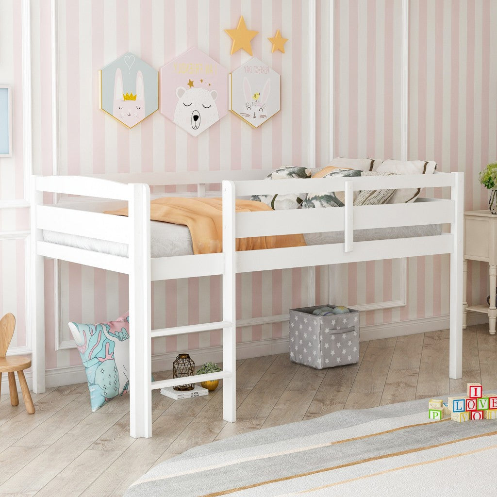 White Twin Size Lof Loft Bed Image 1