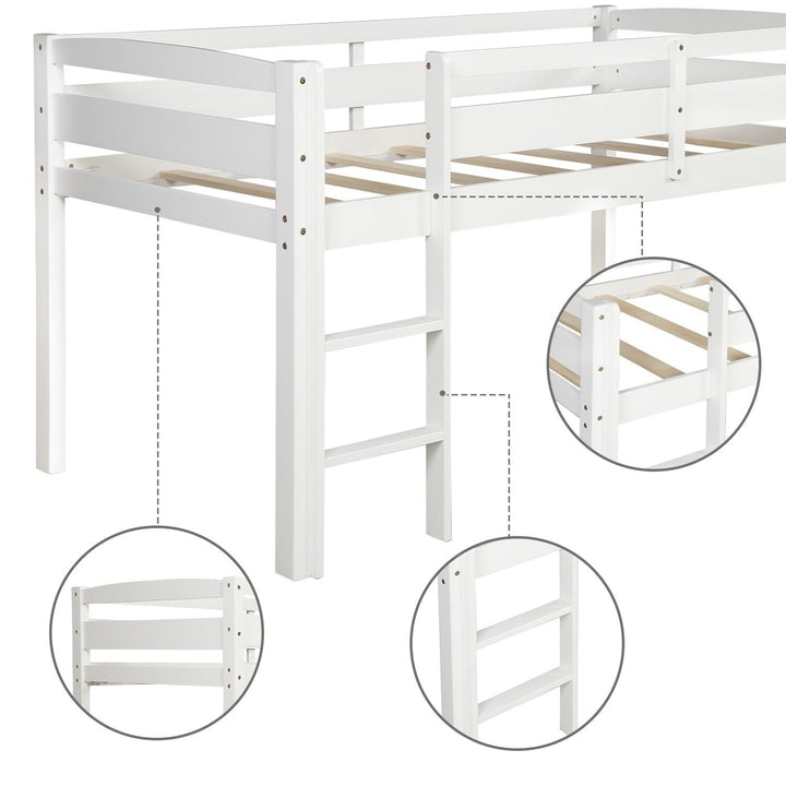 White Twin Size Lof Loft Bed Image 7