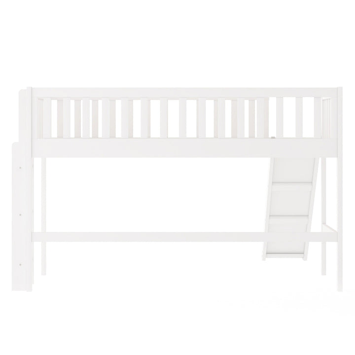 White Twin Traditional Manufactured Wood and Solid Wood Bunk Bed Image 7