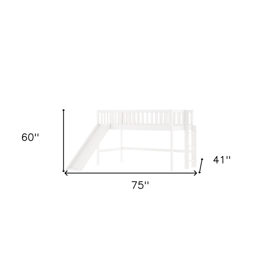 White Twin Traditional Manufactured Wood and Solid Wood Bunk Bed Image 10