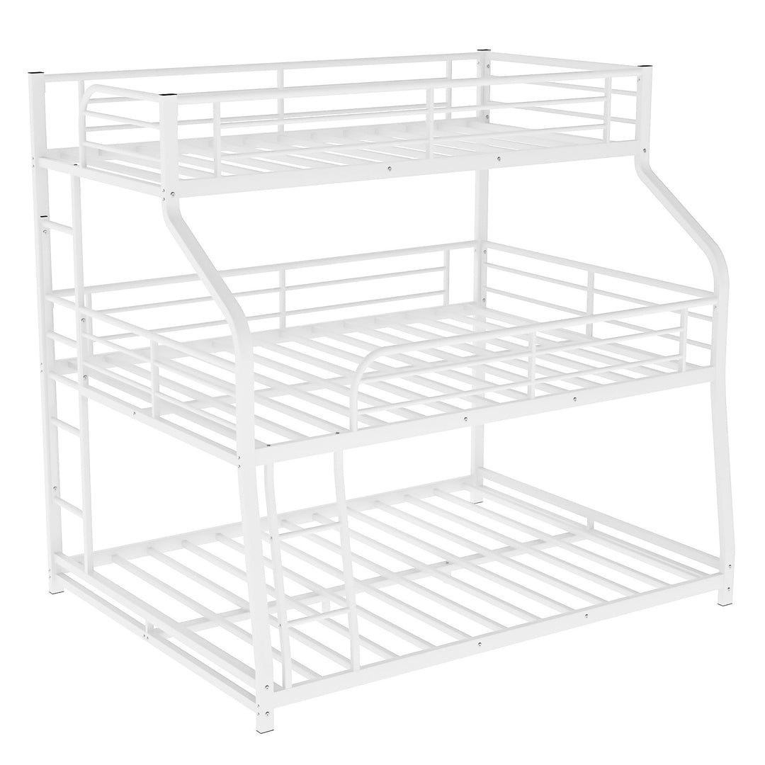 White Twin XL over Full XL over Queen Size Bunk Bed Image 4