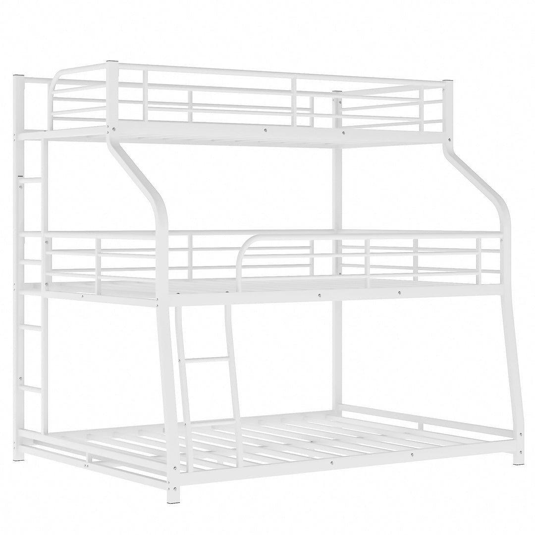 White Twin XL over Full XL over Queen Size Bunk Bed Image 5