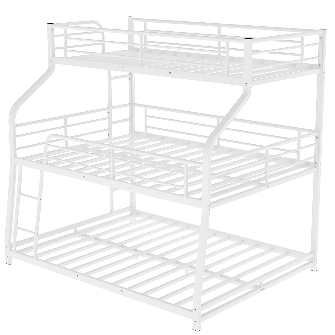 White Twin XL over Full XL over Queen Size Bunk Bed Image 6